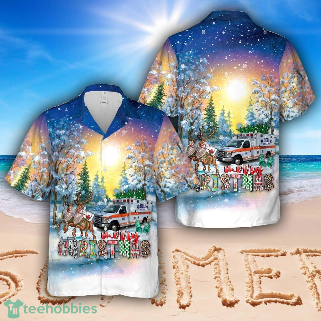 Bell Ambulance, Milwaukee, Wisconsin Christmas Hawaiian Shirt Beach Summer Shirt