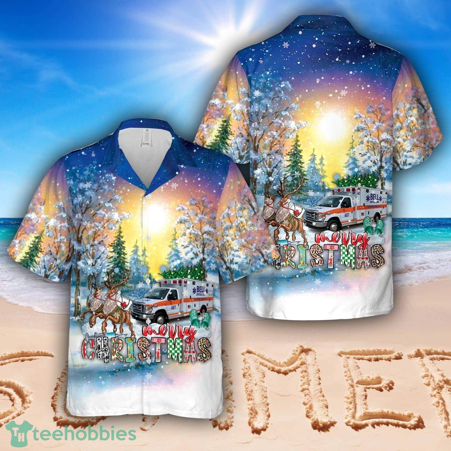 Bell Ambulance, Milwaukee, Wisconsin Christmas Hawaiian Shirt Beach Summer Shirt