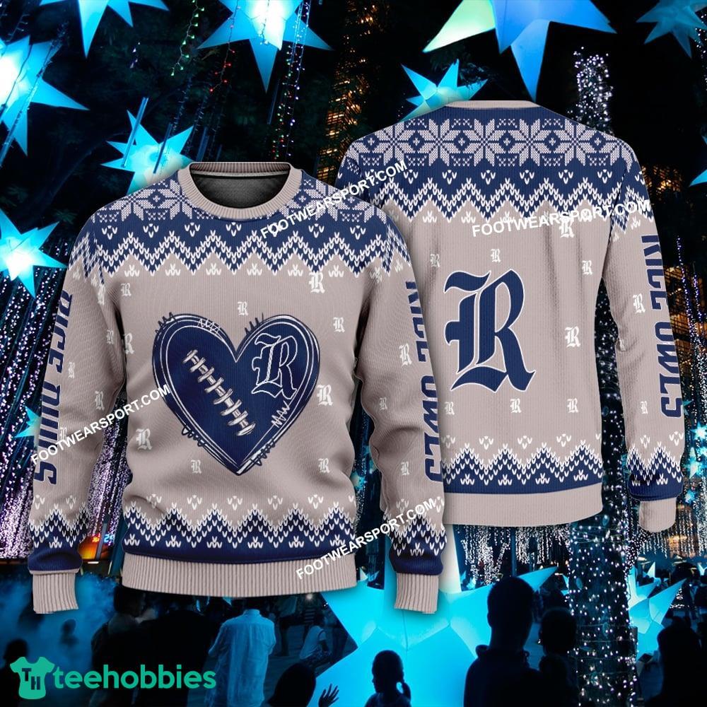 Design Heart Football Rice Owls Christmas 3D Sweater Gift Holidays