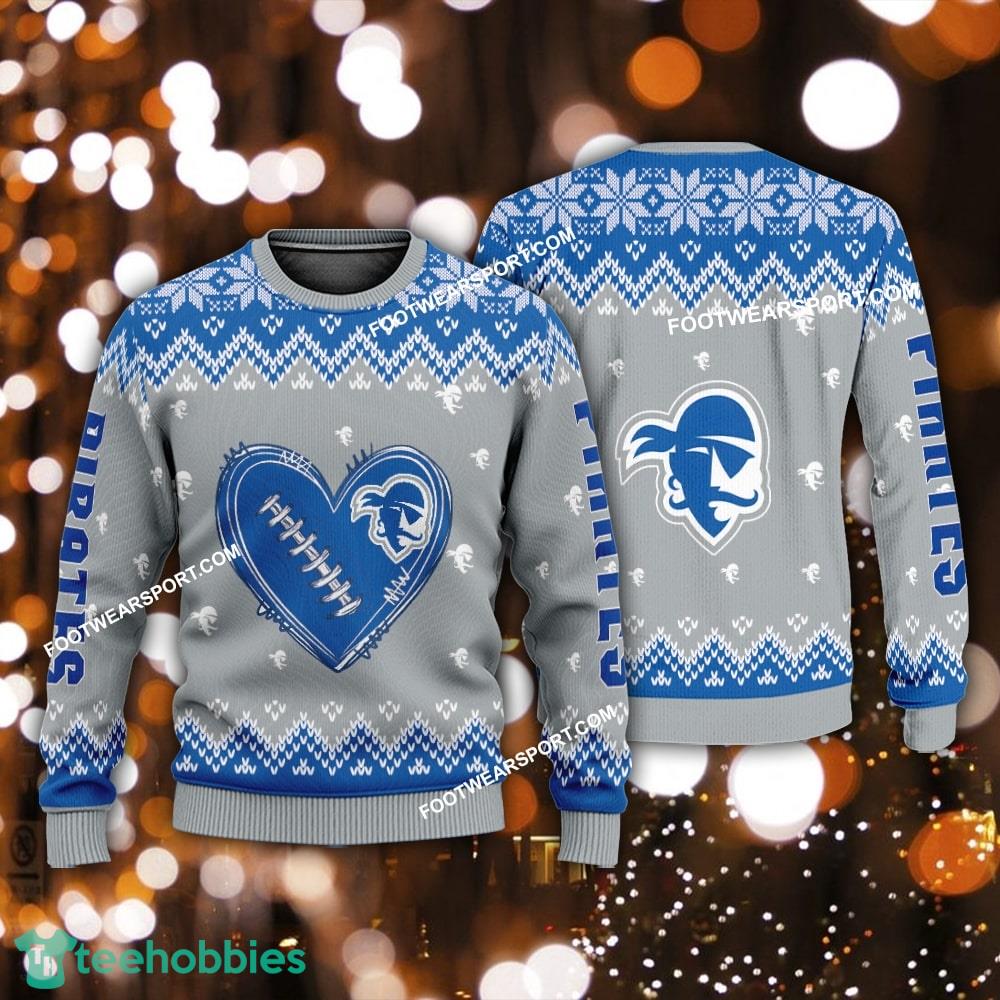 Design Heart Football Seton Hall Pirates Christmas Sweater For Men Women