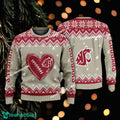 Design Heart Football Washington State Cougars Christmas 3D Sweater For Men Women