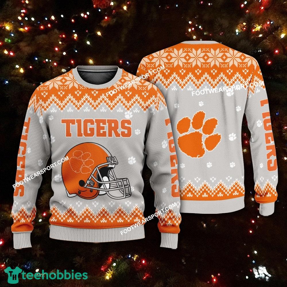 Design Helmet Clemson Tigers Xmas Sweater AOP Gift Holidays