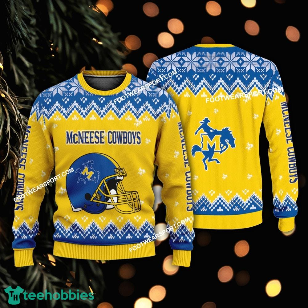 Design Helmet McNeese State Cowboys Xmas 3D Sweater For Men Women