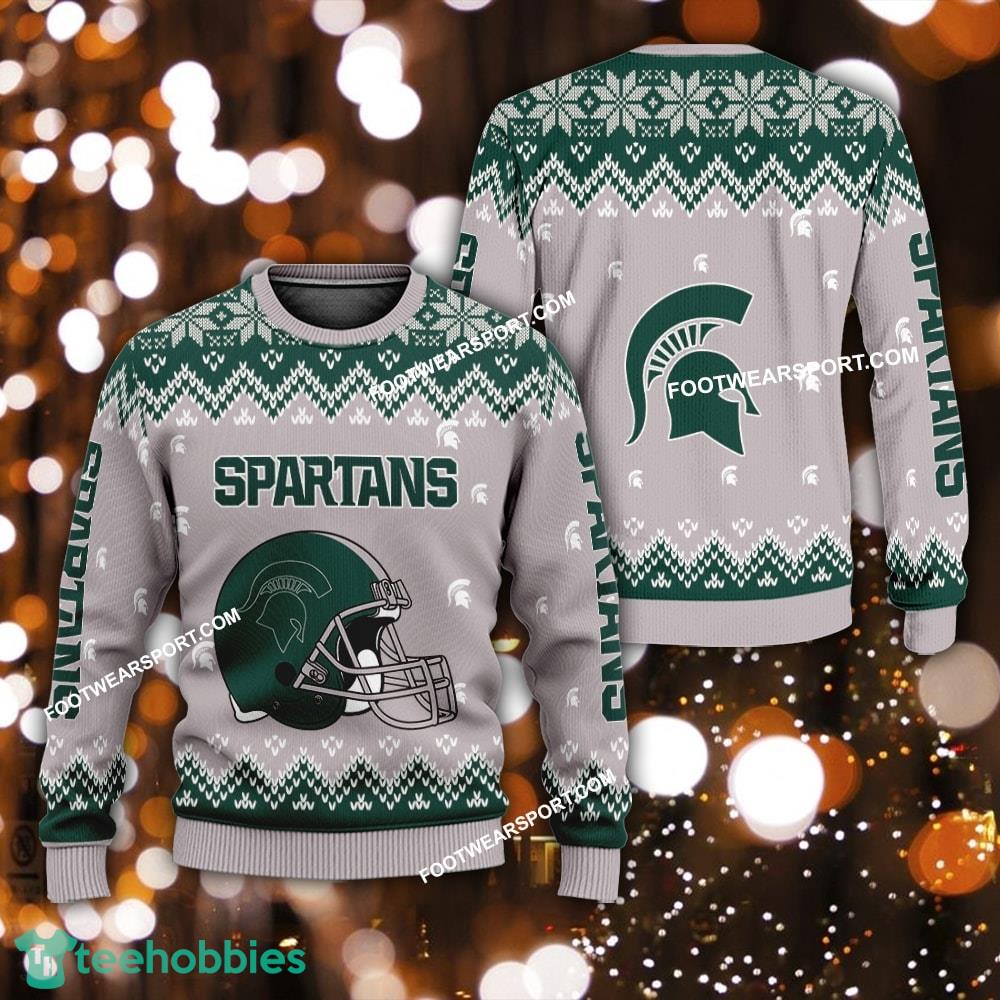 Design Helmet Michigan State Spartans Christmas Sweater AOP For Men Women