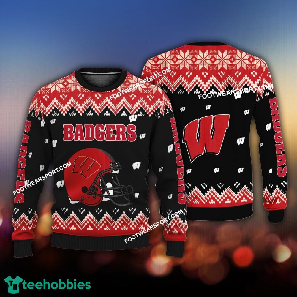 Design Helmet Wisconsin Badgers Christmas 3D Sweater Gift Holidays