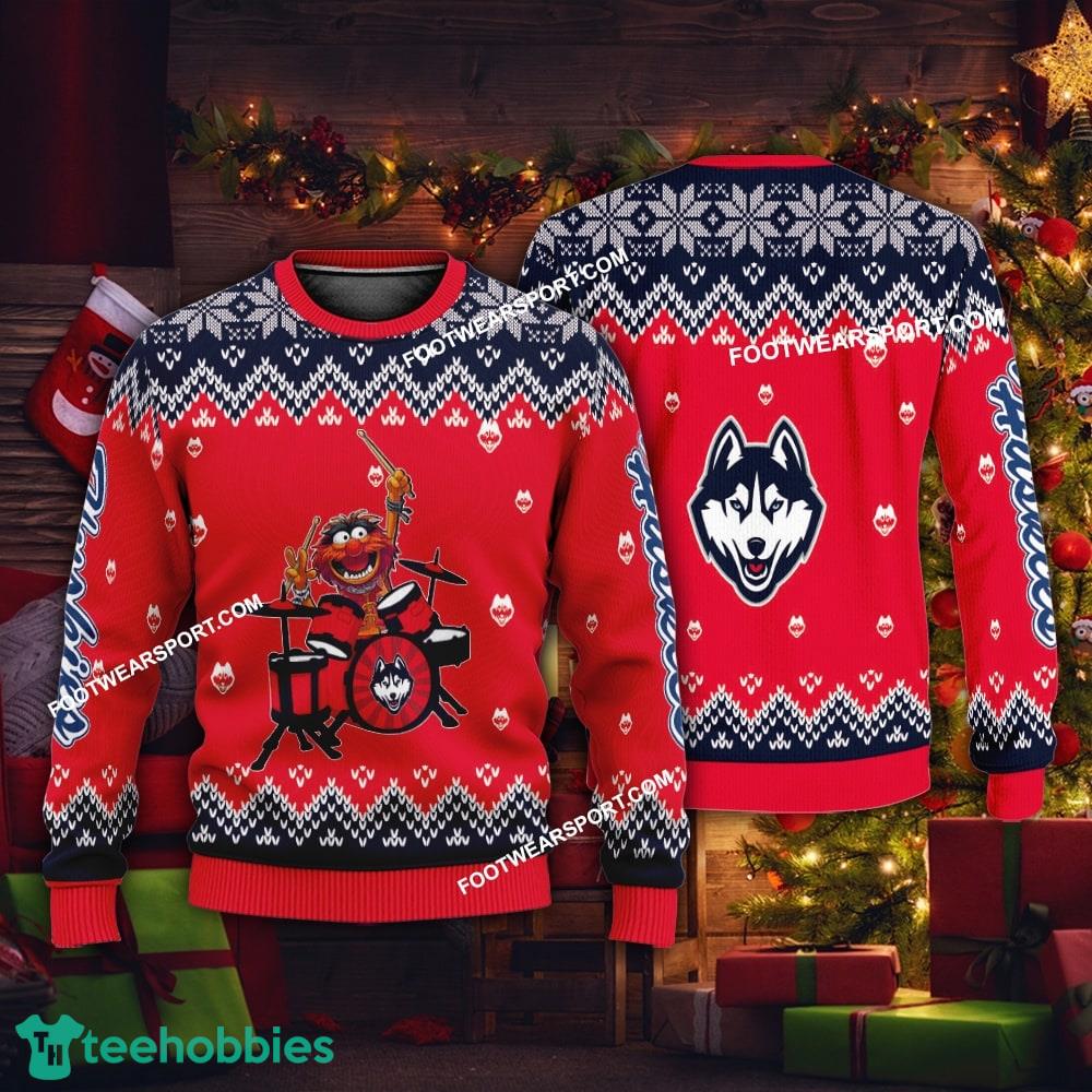 Design Muppets Play Drums Connecticut Huskies Christmas Sweater Gift Holidays