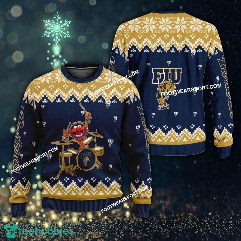 Design Muppets Play Drums FIU Panthers Christmas 3D Sweater For Men Women