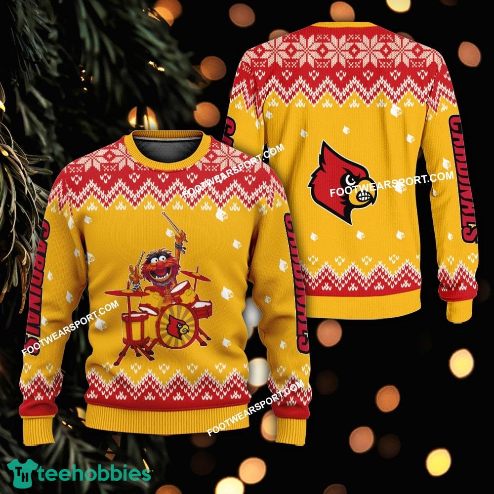 Design Muppets Play Drums Louisville Cardinals Xmas Sweater AOP Gift Holidays