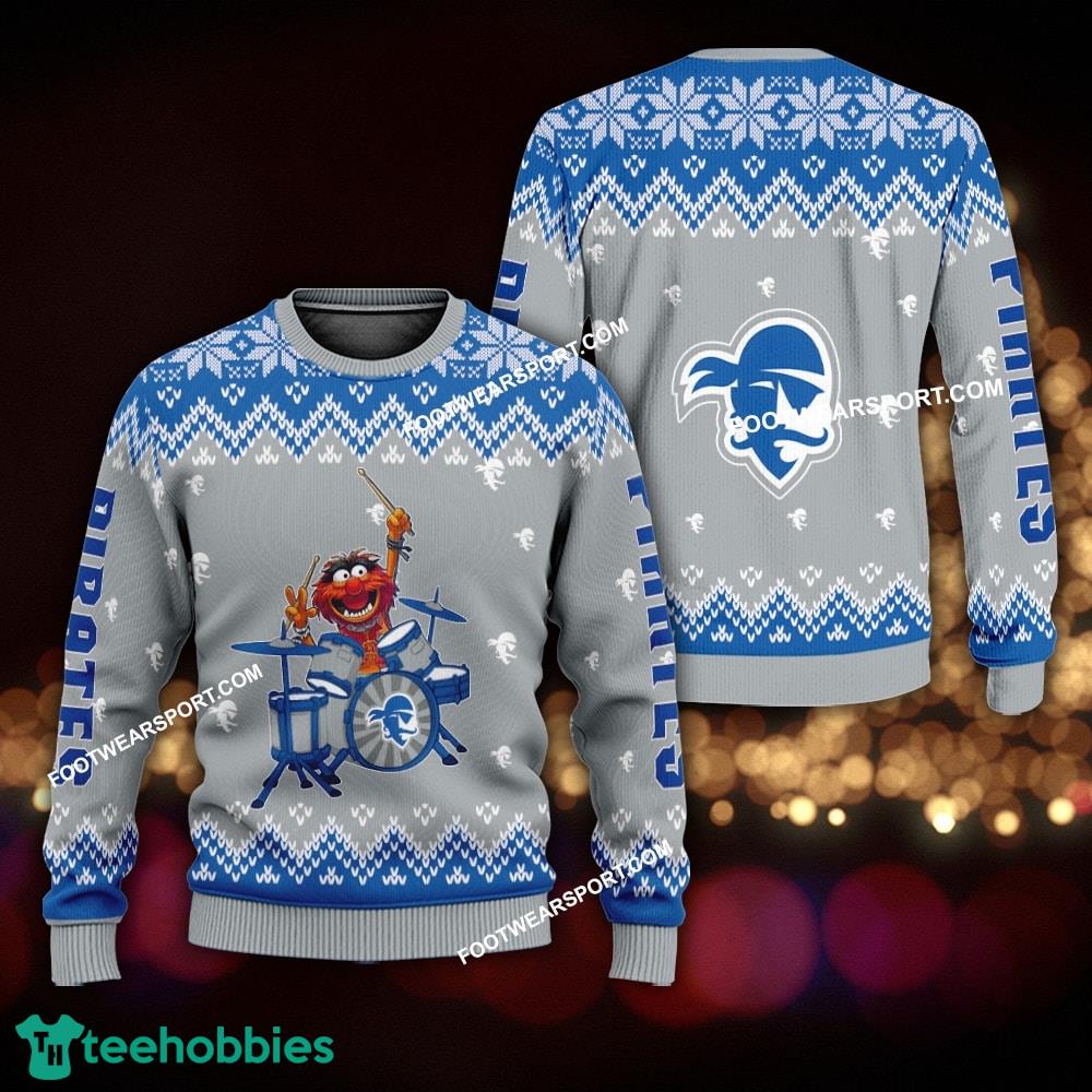 Design Muppets Play Drums Seton Hall Pirates Xmas 3D Sweater For Men Women
