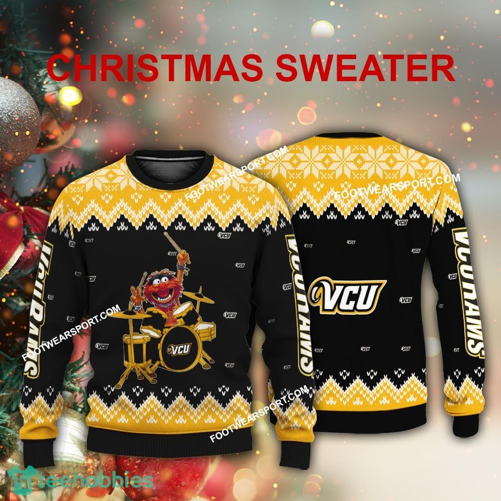 Design Muppets Play Drums Virginia Commonwealth Rams Christmas Sweater AOP Gift Holidays