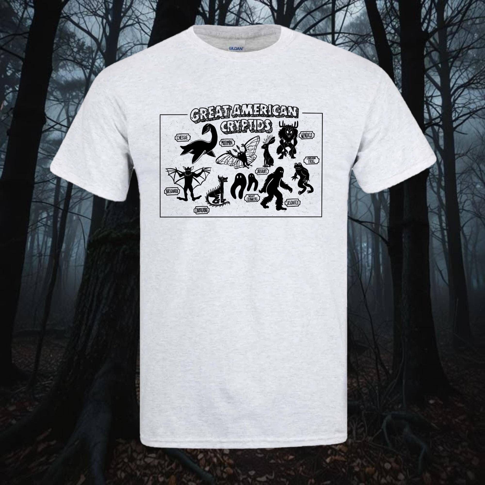 American Cryptids , Sasquatch, Mothman, Gildan Unisex , , , Long Sleeve Tee