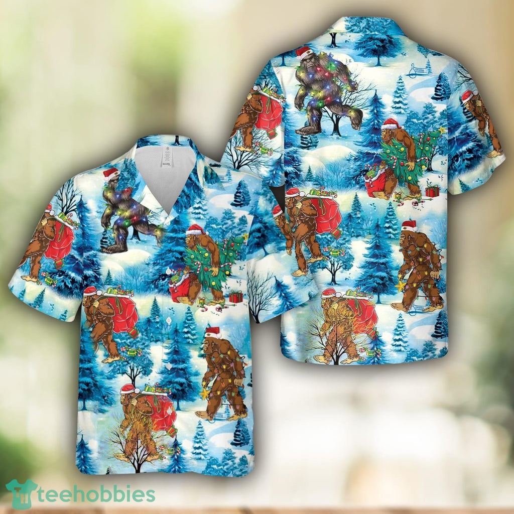 Bigfoot Santa Christmas Hawaiian Shirt Beach Shirt