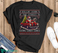 Black Santa Ugly Christmas Sweater Music Lover Gift Funny Dad Christmas Shirt Unisex , , , Long Sleeve Tee