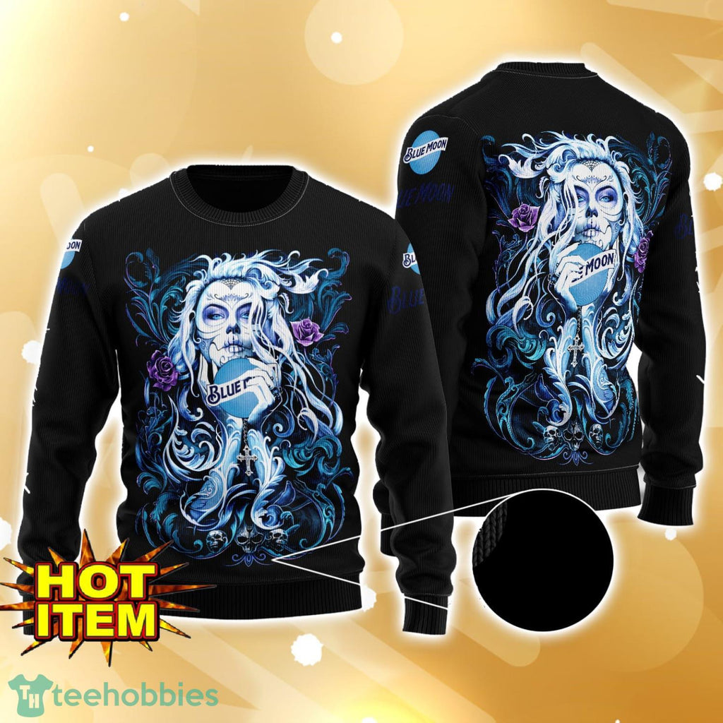 Blue Moon Tattoo Girl 3D Ugly Christmas Sweater For Men And Women