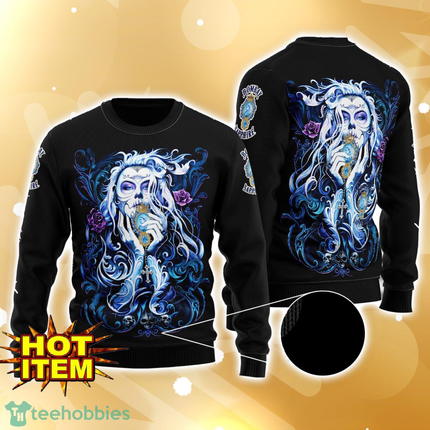 Bombay Sapphire Tattoo Girl 3D Ugly Christmas Sweater For Men And Women
