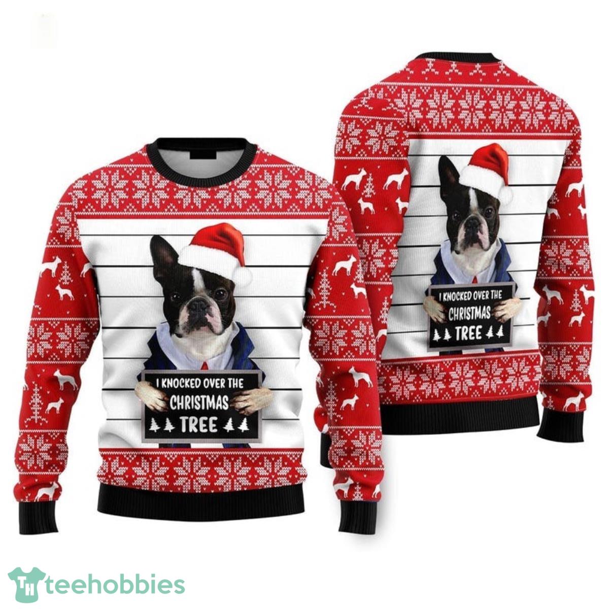 Boston Terrier Ugly Christmas Sweater For Men And Women