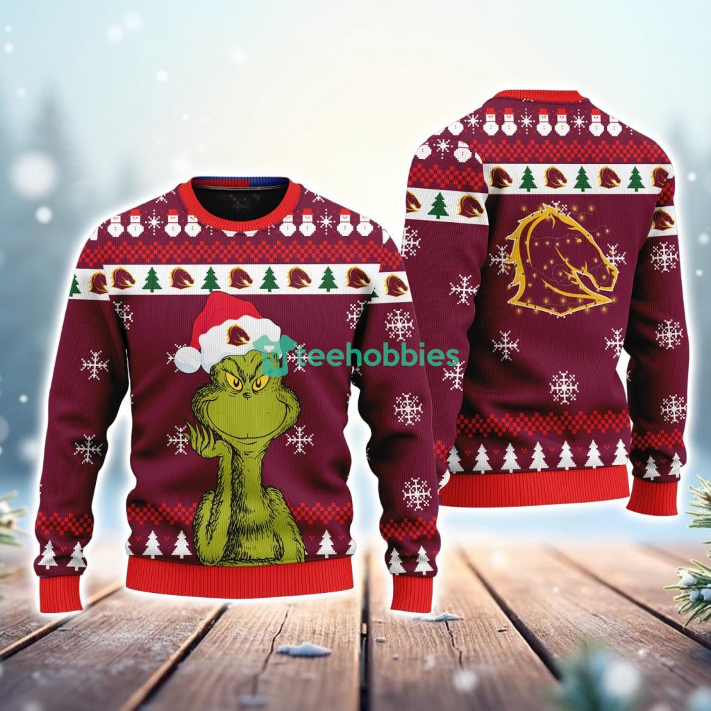 Brisbane Broncos NRL The Grinch Funny Merry Christmas Uglly Sweater 3D New Trend