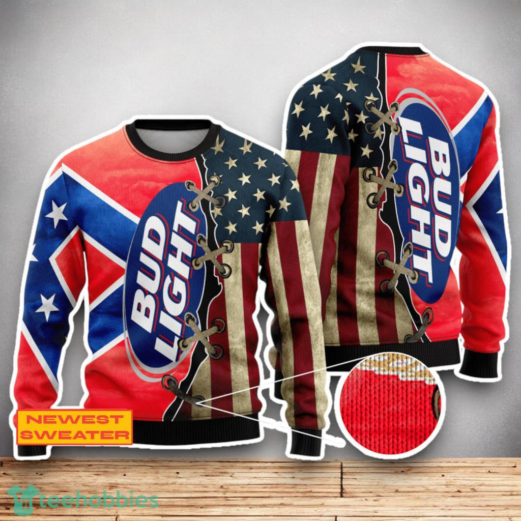Bud Light USA Flag 3D Sweater For Men Women