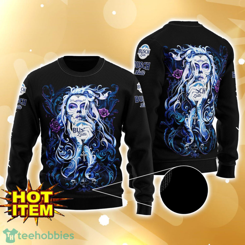 Busch Latte Tattoo Girl 3D Ugly Christmas Sweater For Men And Women