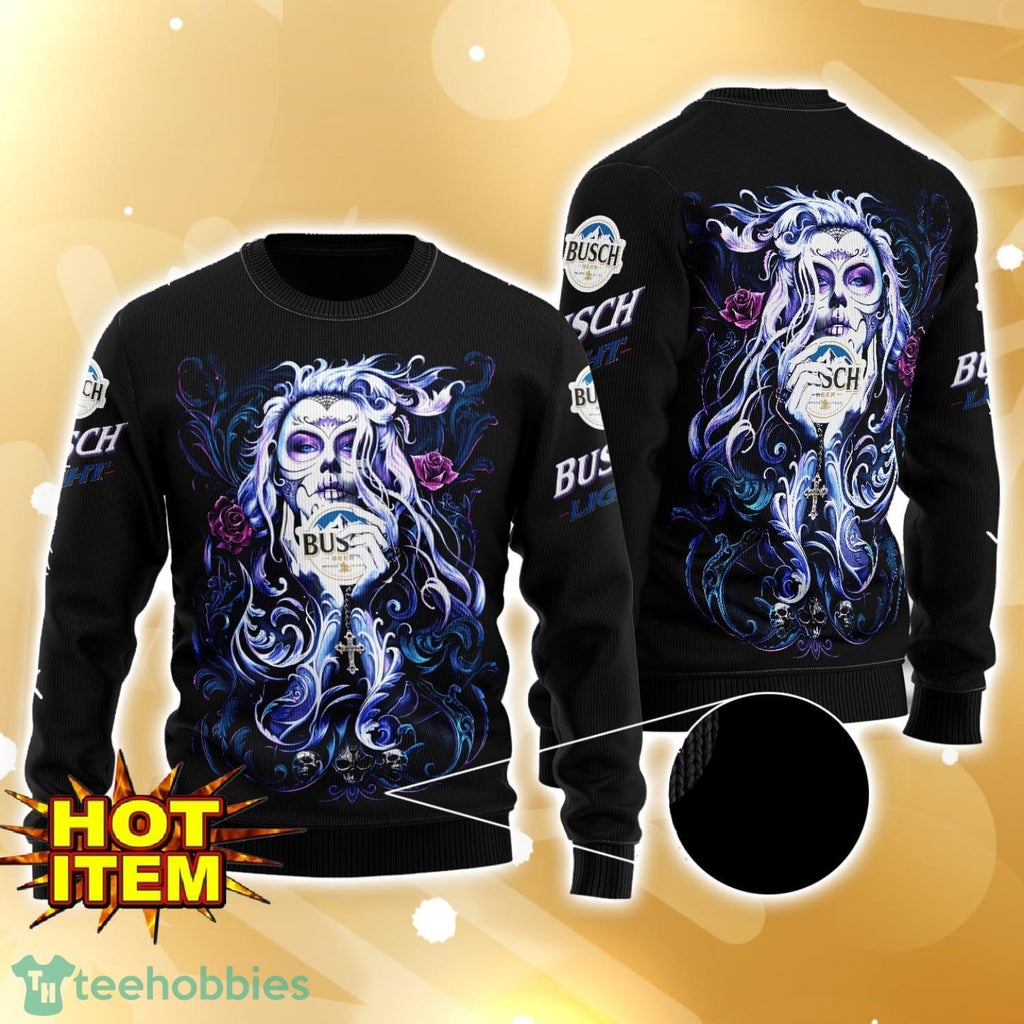 Busch Light Tattoo Girl 3D Ugly Christmas Sweater For Men And Women