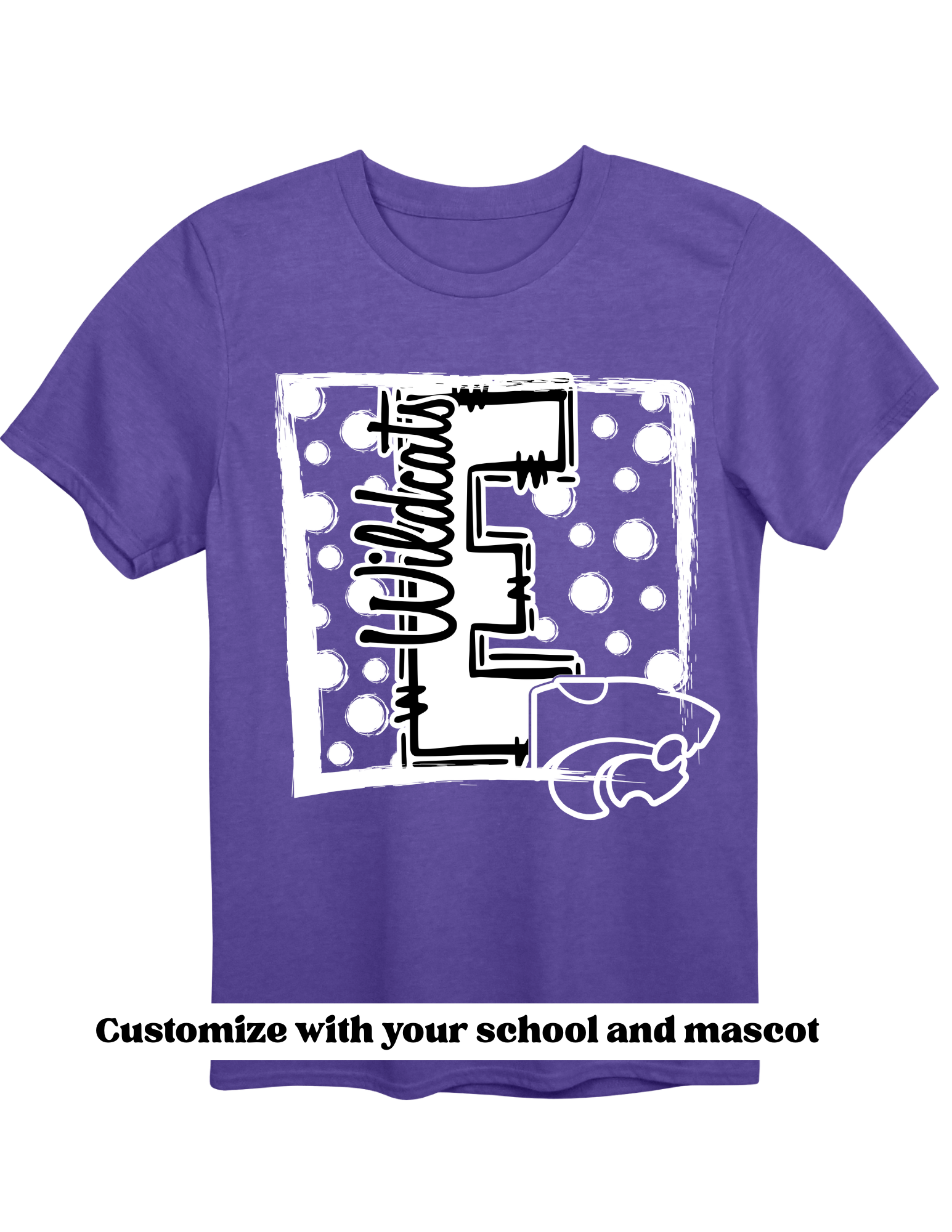 Polka Dot Custom Mascot School Spirit Shirt Unisex , , , Long Sleeve Tee