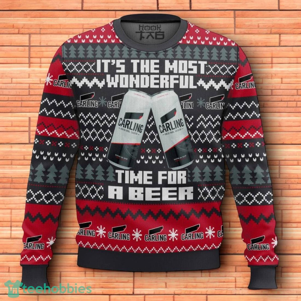 Carling UK Beer Ugly Christmas Sweater 3D Design For Men Women