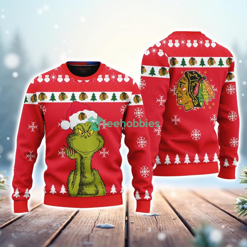 Chicago Blackhawks The Grinch Funny Merry Christmas Uglly Sweater 3D New Trend