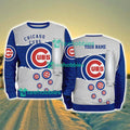 Chicago Cubs MLB Sporty Color Custom Name Christmas Ugly Sweater Gift For Fans