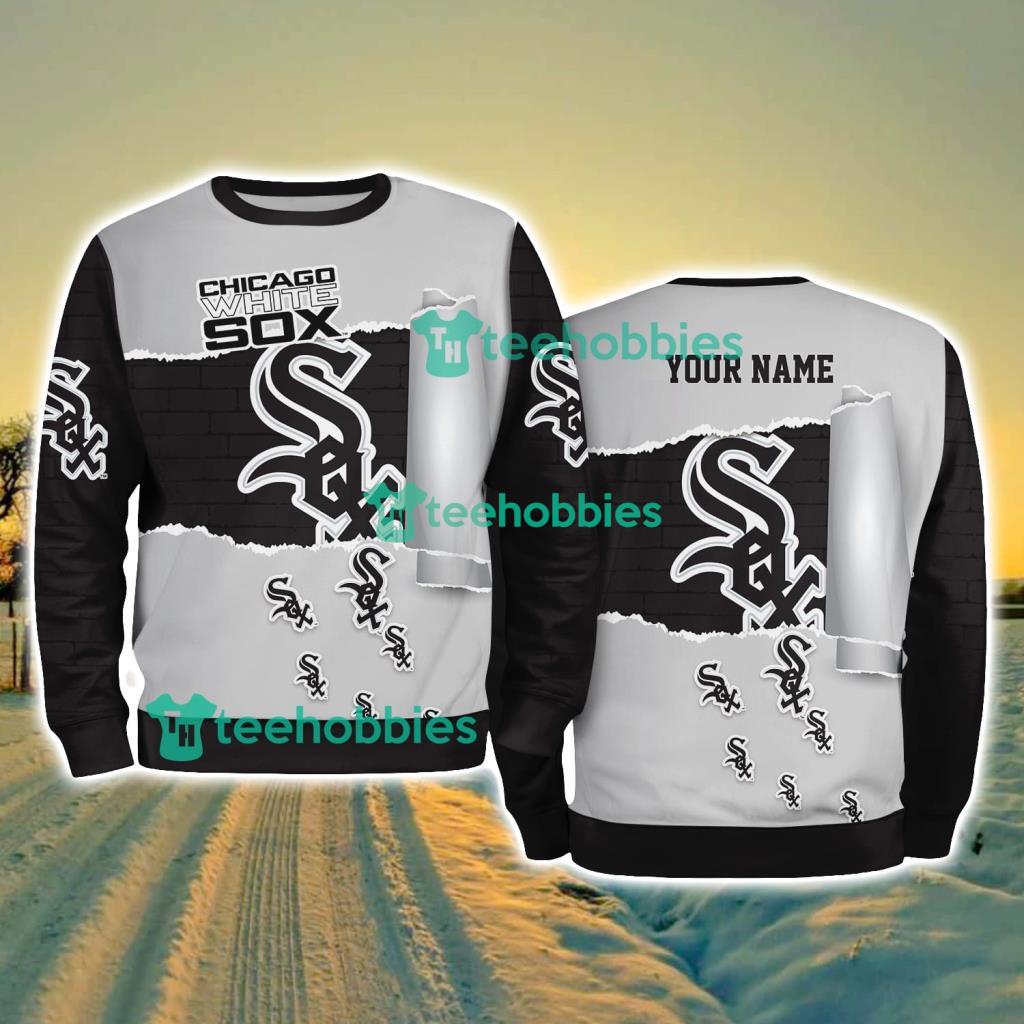 Chicago White Sox MLB Sporty Color Custom Name Christmas Ugly Sweater Gift For Fans