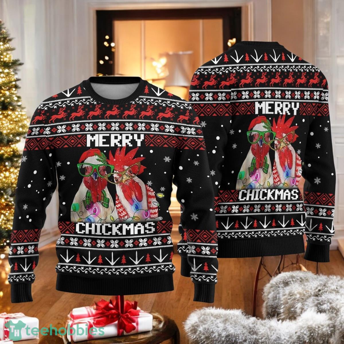 Chicken Merry Chickmas Ugly Sweater Chicken With Lights Xmas Sweater