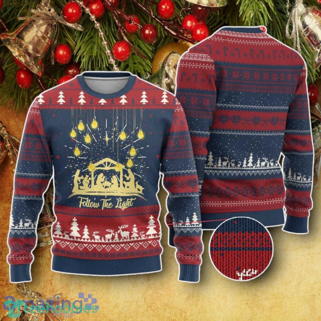 Christian Ugly Christmas Sweater Impressive Gift Follow The Light Christ Xmas Light