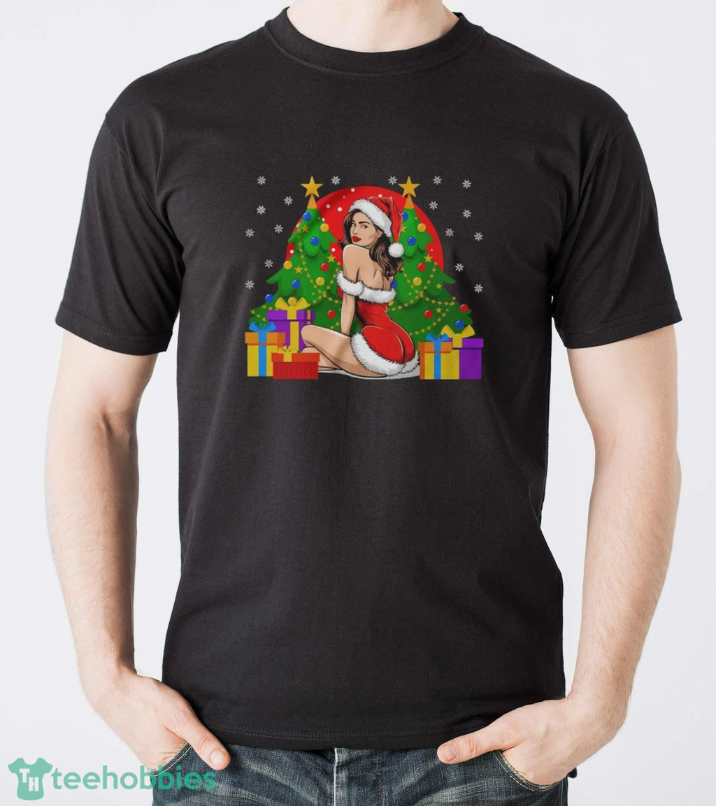 Christmas Sexy Santa Girl Pin-Up Sweatshirt, Cheeky Santa Girl Hoodie