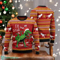 Christmas Singing Dinosaur Ugly Sweater Santa Hat Xmas Sweater