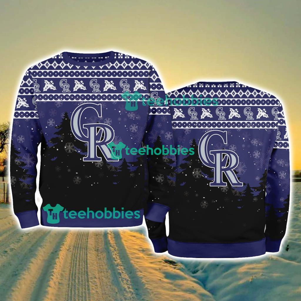 Colorado Rockies MLB Knitting Pattern Christmas Tree Pine Happy Ugly Sweater Merry Chistmas