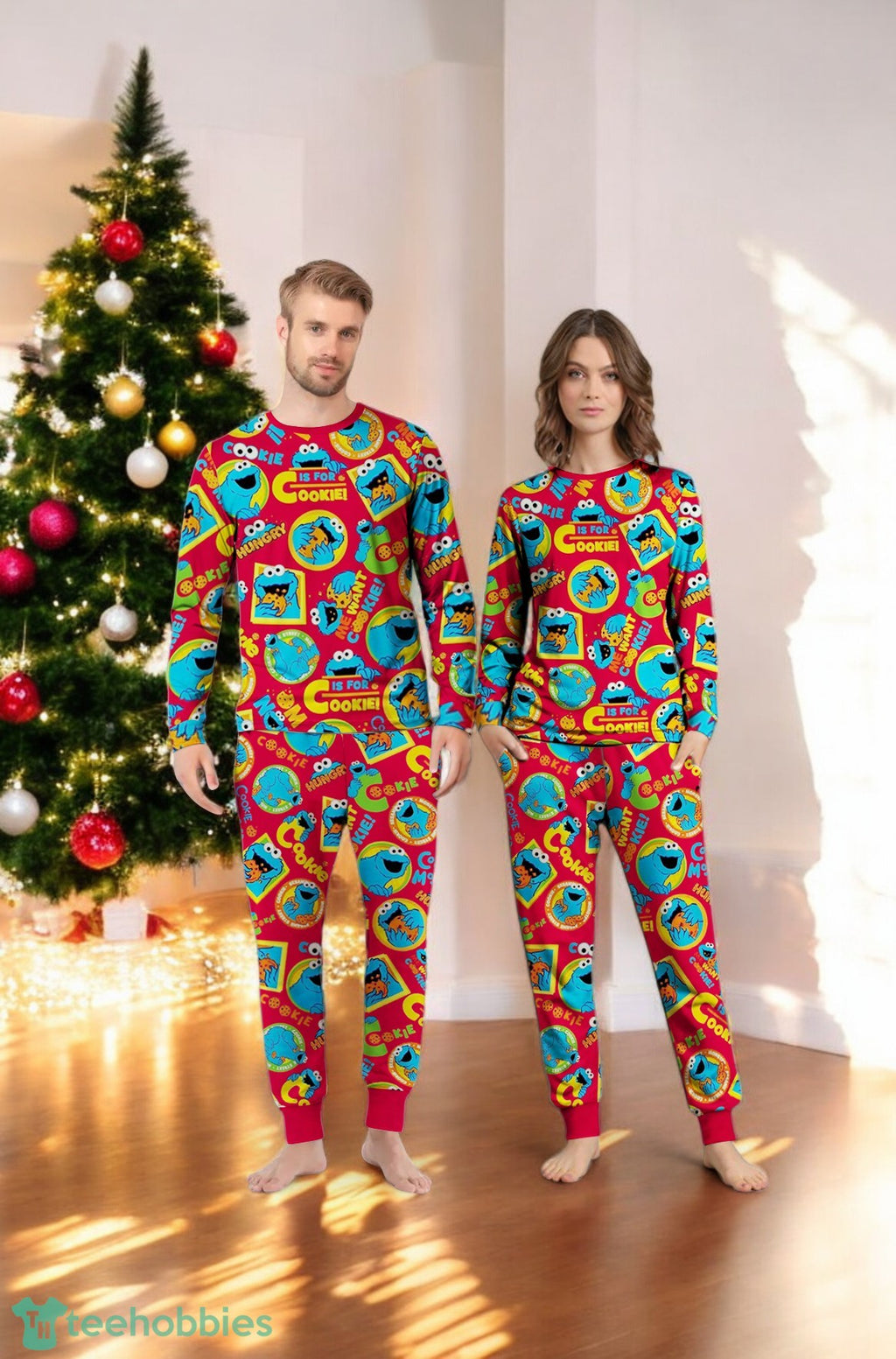 Cookie Monster Christmas Me Want Cookie Family Matching Pajama Se