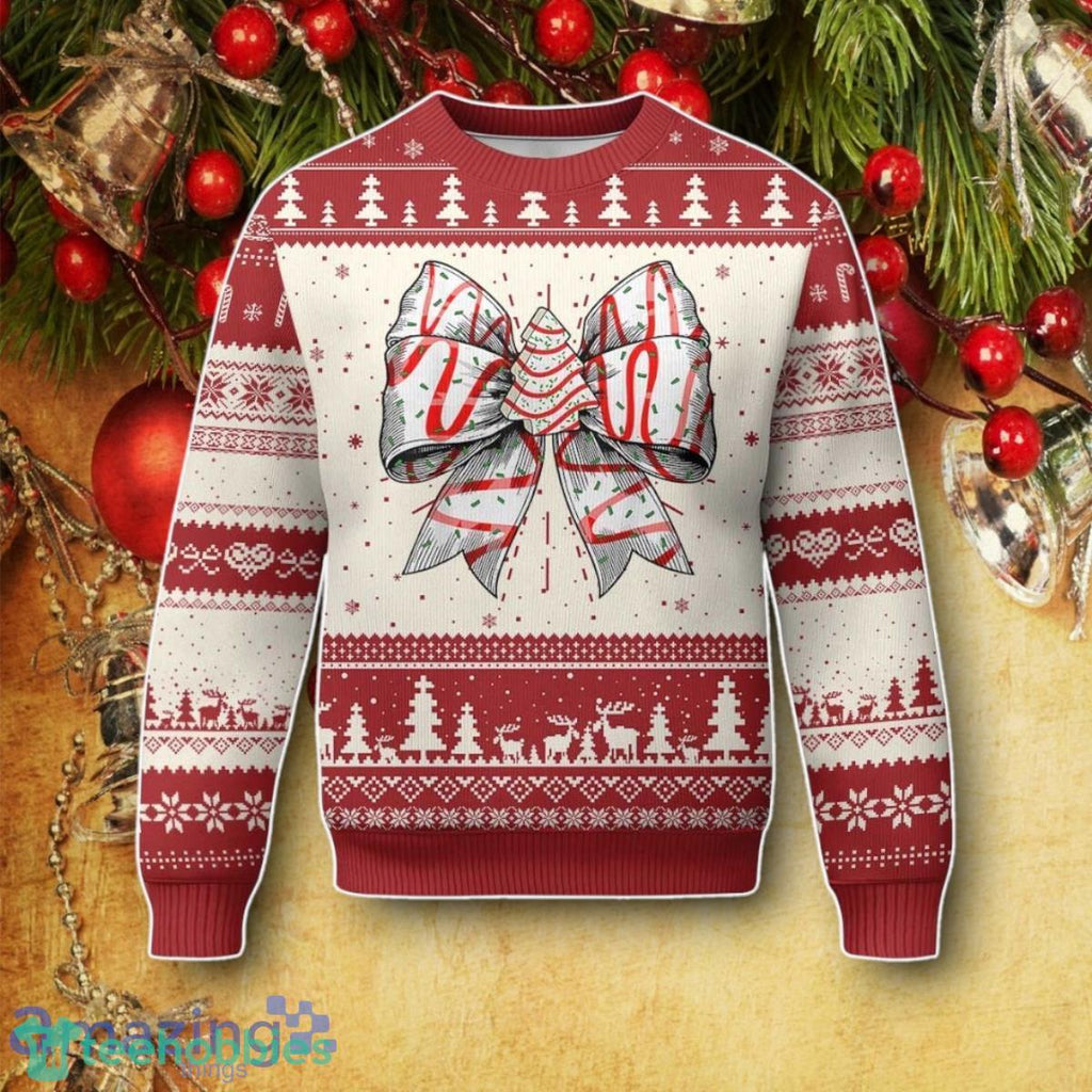 Coquette Bow Christmas Tree Cake Ugly Christmas Sweater Impressive Gift Xmas Vibes