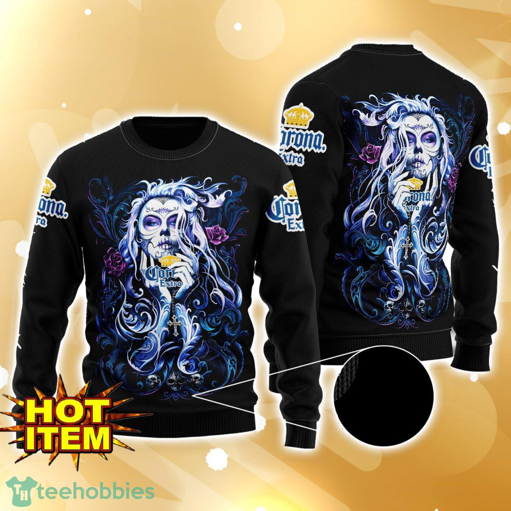 Corona Extra Tattoo Girl 3D Ugly Christmas Sweater For Men And Women
