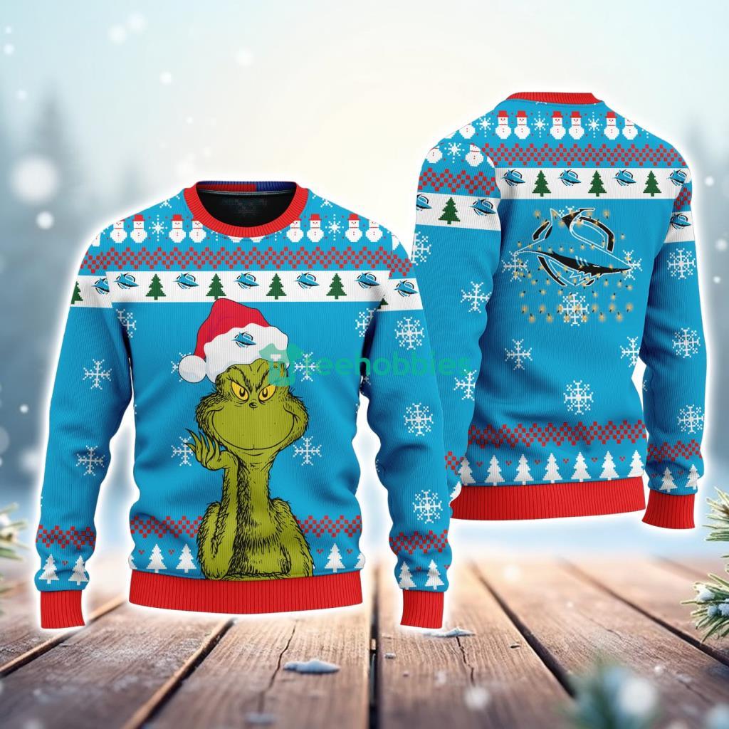 Cronulla-Sutherland Sharks NRL The Grinch Funny Merry Christmas Uglly Sweater 3D New Trend