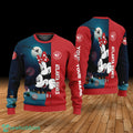 Custom Name Atlanta Hawks Cartoon Mouse Couple Christmas 3D Sweater