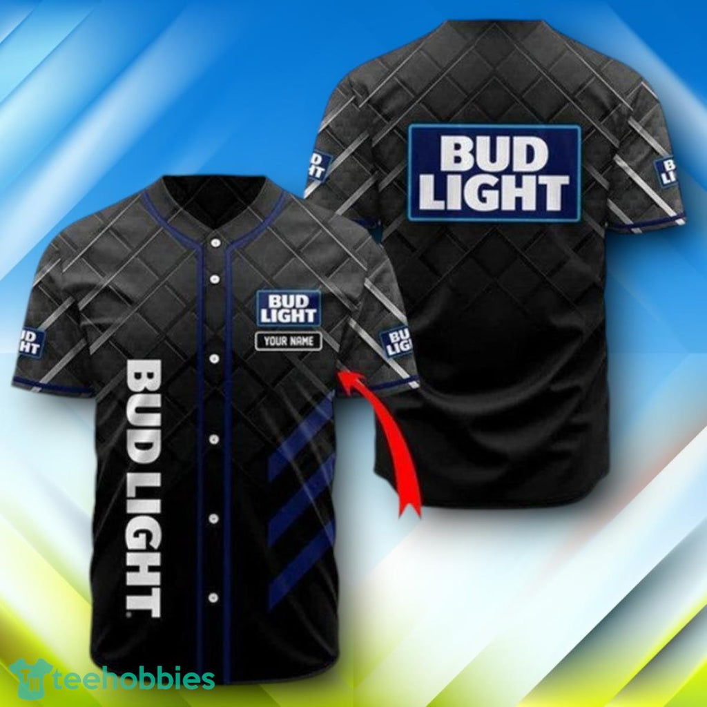 Custom Name Black Bud Light Halloween Baseball Jersey Style Gift