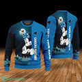 Custom Name Carolina Panthers Cartoon Mouse Couple Christmas 3D Sweater
