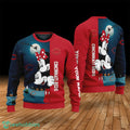 Custom Name Cincinnati Reds Cartoon Mouse Couple Christmas 3D Sweater
