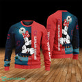 Custom Name Cleveland Guardians Cartoon Mouse Couple Christmas 3D Sweater