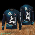 Custom Name Houston Texans Cartoon Mouse Couple Christmas 3D Sweater