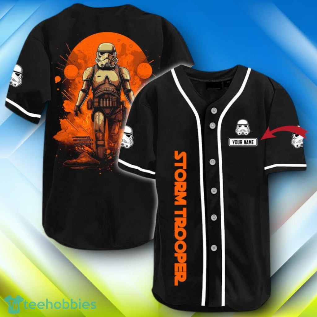 Custom Name Stormtrooper Inspired Halloween Baseball Jersey Style Gift