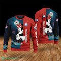 Custom Name Texas Rangers Cartoon Mouse Couple Christmas 3D Sweater