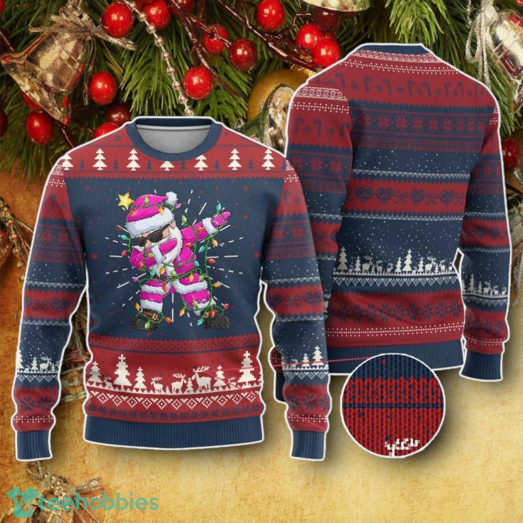 Dabbing Santa Ugly Christmas Sweater Impressive Gift Xmas Lights Pink Christmas Gifts