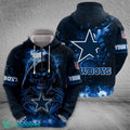 Dallas Cowboys Fire Skull Seasonal Hoodie AOP Gift Halloween