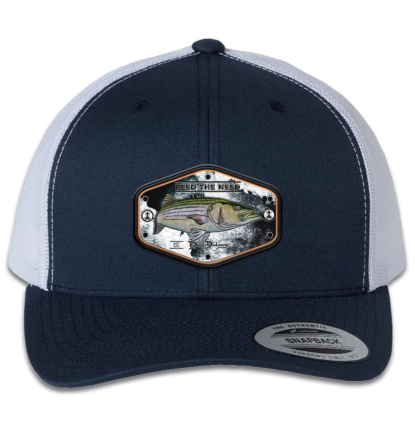 Stripah Kraken 6 Panel Trucker Snap Back Navy White Hat Unisex , , , Long Sleeve Tee