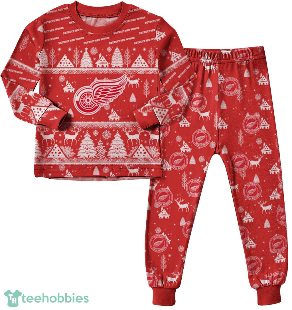 Detroit Red Wings Christmas Pattern Family Matching Pajamas Sets Best Gift For Christmas